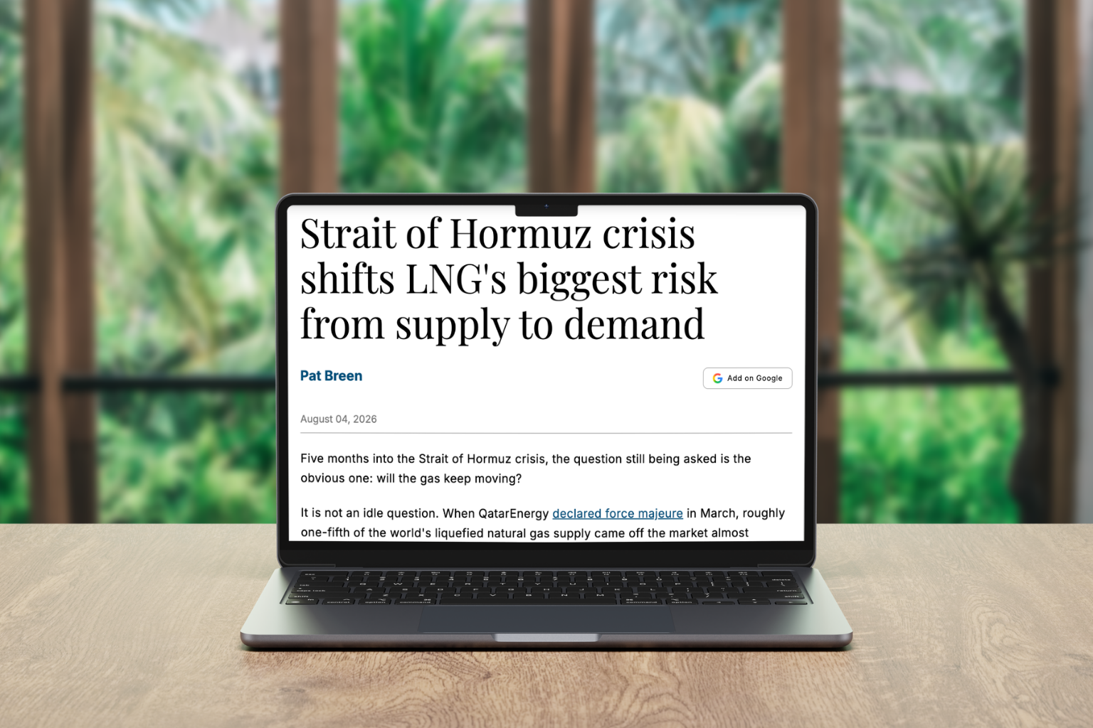 Pat Breen discusses the shift from LNG supply to LNG demand within the Strait of Hormuz crisis
